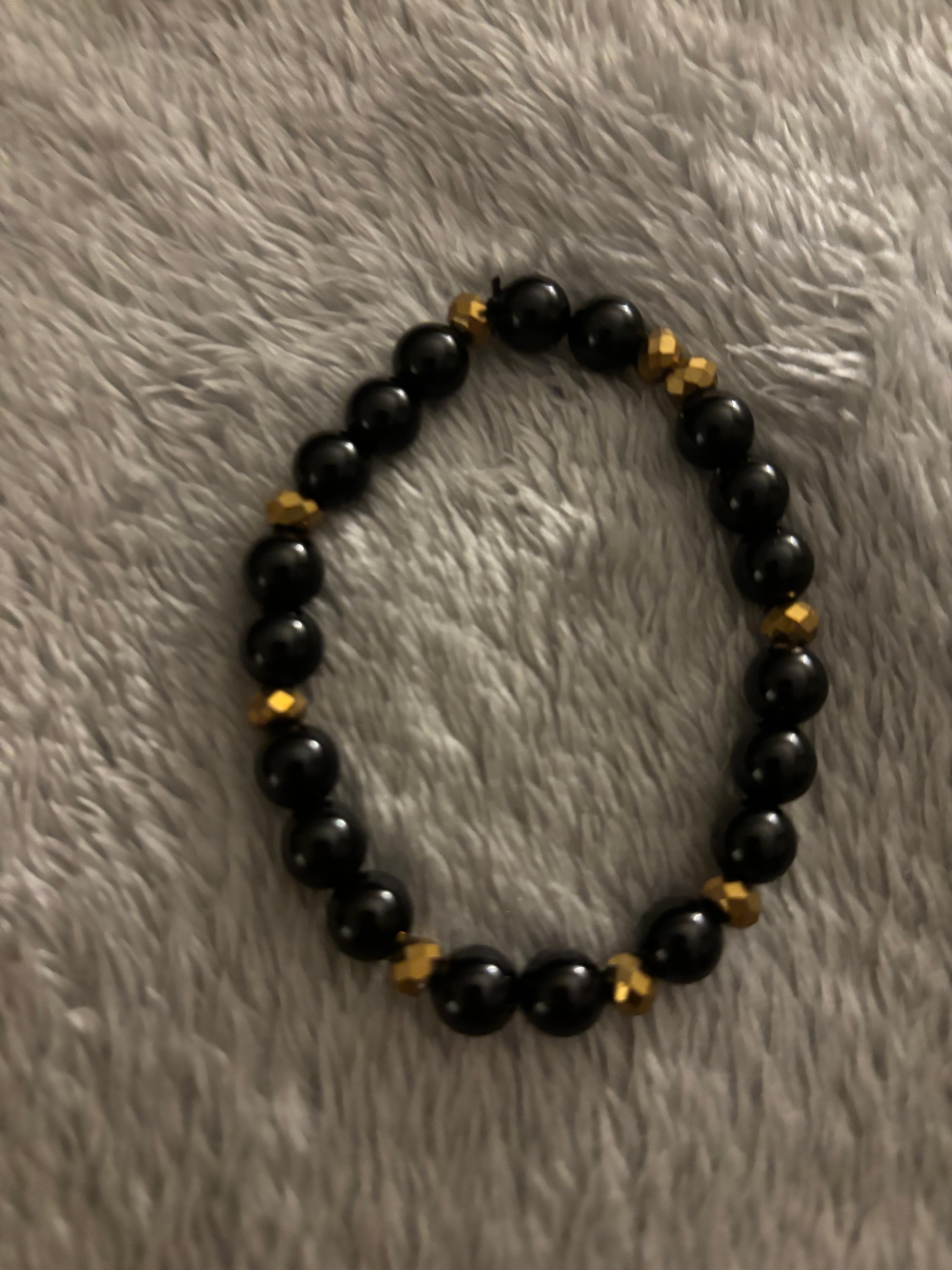 Gold and Black stretch bracelet