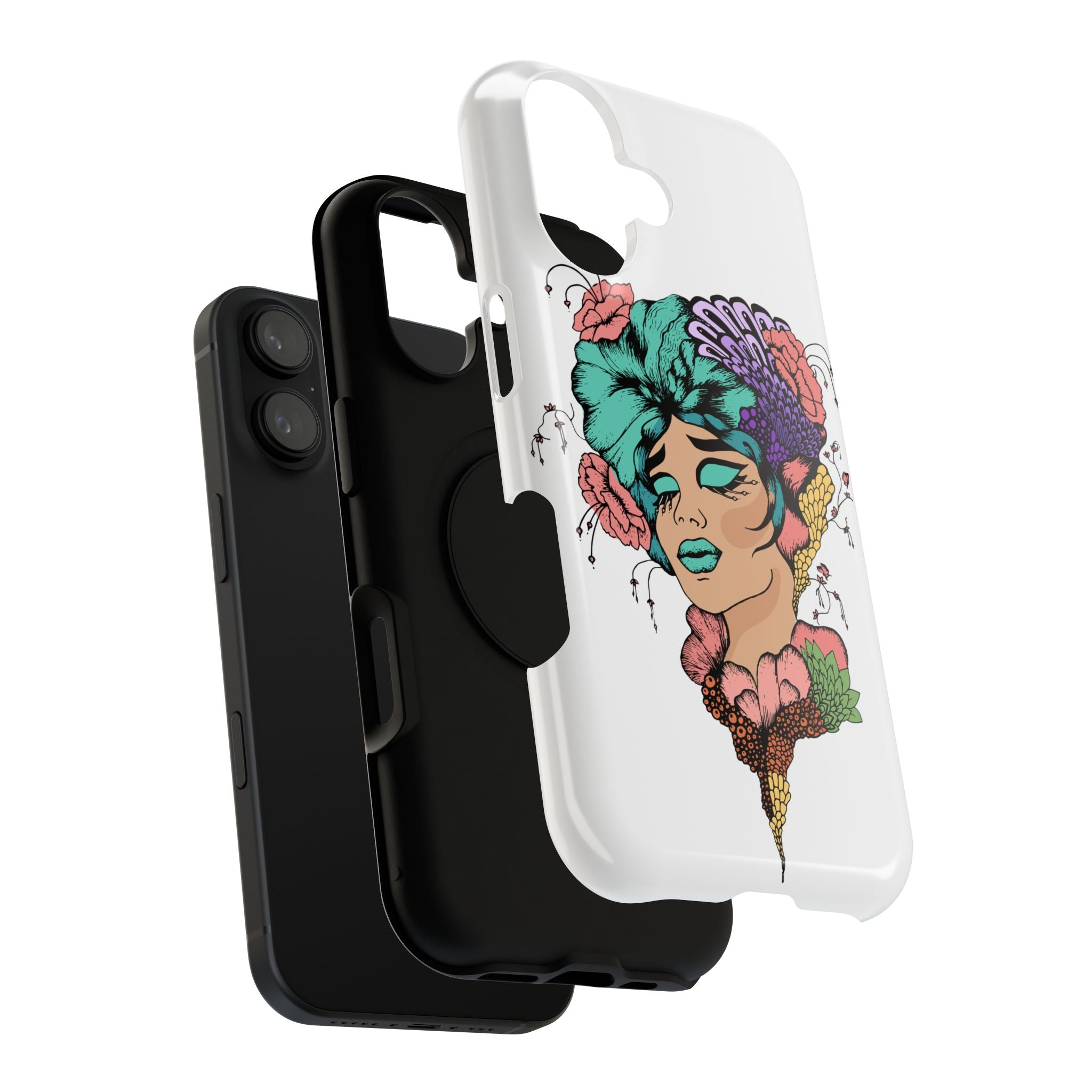 Floral Femme Phone Case — Impact-Resistant Artistic Protective Cover